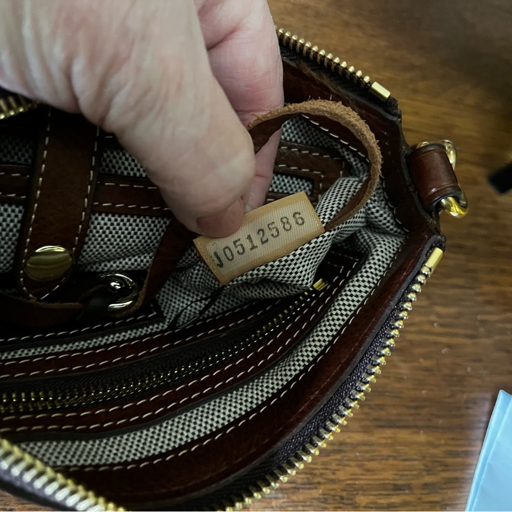 Dooney & Bourke Florentine Vacchetta Leather Chestnut Izzie Shoulder Bag AS IS - Picture 8 of 9